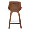 Corazza - Mid-Century Modern Fixed Height Counter Stool With Swivel And Square Footrest (Set of 2) - Walnut / Charcoal - Image 5