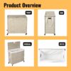 Laundry Hamper With Lid PE Rattan Powder Coating Frame Clothes Hampers With 2 Removable Bags, Wheels, 160L - Gray - Image 30