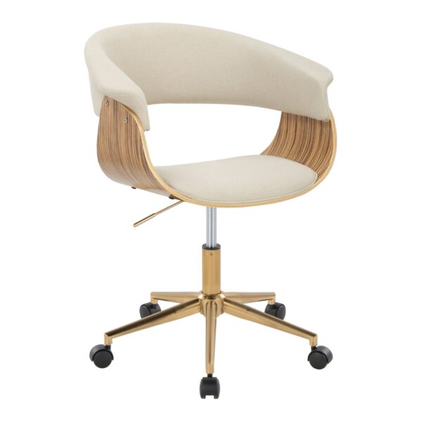 Vintage Mod - Mid-Century Modern Office Chair - Gold / Zebra / Cream
