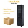 Tall Bathroom Storage Cabinet With Glass Doors, Free-Standing, Two Drawers, And Adjustable Shelves, MDF Board, Painted Perfect For Displaying Your Favorite Items - Black - Image 10