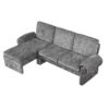 Convertible Futon Sofa Bed Futon Sofa Couch With An Adjustable Backrest, A Reversible Chaise Lounge And 2 Removable Armrest Pillows For Living Room - Gray - Image 18