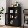 Modern Painted Cabinet With Glass Doors And Drawer - Black - Image 6