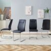 Modern Dining Chairs With Padded Seat And Metal Legs For Kitchen Living Bedroom Dining Room (Set of 4) - Black - Image 5