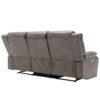 3 Seater Home Theater Recliner Manual Recliner Chair With A Led Light Strip Two Built-In Cup Holders For Living Room - Gray - Image 11