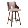 Ariana - Mid-Century Modern Counter Stool (Set of 2) - Walnut / Beige - Image 2