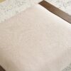 Sleek And Stylish Ottoman Polyester With Rubberwood Legs - Beige - Image 5