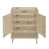 2 Door Shoe Rack, Freestanding, Modern Shoe Storage Cabinet, For Entryway - Natural - Image 5