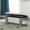 Large Versatile Storage Ottoman Bench: Spacious, Durable, Stylish - White / Light Gray - Image 9