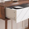 Rustic Entryway Console Table With Carved Panel Drawers And Wood Legs - Natural - Image 10