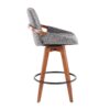 Cosmo - Mid-Century Counter Stool - Walnut / Gray - Image 2