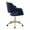 Vintage Flair - Mid-Century Modern Office Chair - Gold / Blue - Image 3