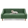 Modern Durable Elevated Dog Sofa Bed With Irregular Armrest Design Comfortable Soft Pet Sofa Foam Material - Green - Image 7