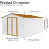 10'x12' Garden Sheds Outdoor Storage Sheds - White / Yellow - Image 3