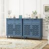 2 Door 2 Drawer Cabinet, American Furniture, Suitable For Bedroom, Living Room, Study - Blue - Image 7