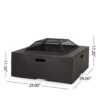 Outdoor Square Mgo Wood Burning Fire Pit - Dark Gray - Image 3