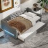 Twin Long Size Daybed With LED Belt And Trundle - Gray - Image 5