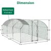 Large Chicken Coop Metal Chicken Run With Waterproof And Anti-Uv Cover, Dome Shaped Walk-In Fence Cage Hen House For Outdoor And Yard Farm Use, 1" Tube Diameter - White - Image 2
