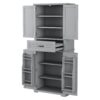 Bathroom Storage Cabinet With Multi Functional Storage Space, Material, Adjustable Shelf, Slide Rail Drawer - Gray - Image 19