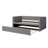 Modern Style Twin Size Upholstered Daybed With Trundle For Guest Room, Small Bedroom, Study Room - Gray - Image 7