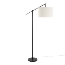 Casper - Contemporary Floor Lamp - Matte Black / Natural