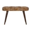 Leopard Print Deep Button Bench - Walnut - Image 11