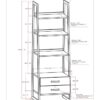 Sawhorse - Solid Walnut Veneer And Ladder Shelf With Storage - Dark Brown - Image 10