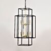 8 Light Metal Lantern Tiered Pendant Hanging Light Fixtures, Industrial Farmhouse Adjustable Height Chandeliers For Dining Room Hallway Foyer Entryway (E12 Bulbs Not Included) - Matte Black / Gold - Image 12