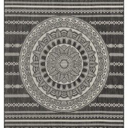 Sunshine - 5'3" X 7'3" Indoor, Outdoor Area Rug - Anthracite - Polypropylene