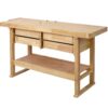 Workbench With 4 Drawers Wooden Workbench For Garage Workshop And Home - Natural - Image 9