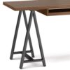 Sawhorse - Solid Walnut Veneer And Metal Desk - Walnut - Image 3
