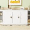 Full Size Murphy Bed With Shelves, Cabinets And USB Ports - White - Image 13