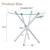 Modern Round Clear Glass Dining Table With Unique Metal Legs For 4 6 People - Silver - Image 4