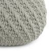 Nisi - Round Knitted Outdoor / Indoor Pouf - Light Gray - Image 4