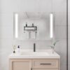 Bathroom Medicine Cabinet With Lights, LED Medicine Cabinet With Mirror, Double Door Lighted Medicine Cabinet With Defogger, Dimmer, Surface Mount - Silver - Image 10