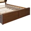 Queen Size Headboard Bed With 2 Drawers And Trundle Walnut - Image 9