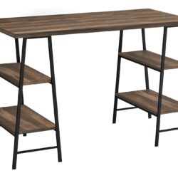Computer Desk For Home Office, Laptop, Storage Shelves, Contemporary & Modern - Brown