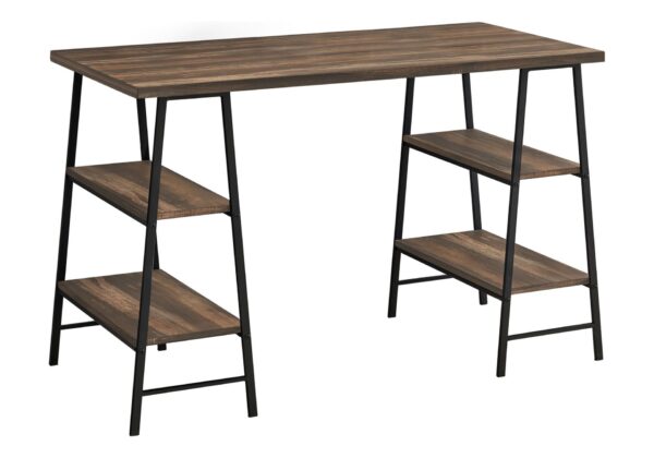 Computer Desk For Home Office, Laptop, Storage Shelves, Contemporary & Modern - Brown
