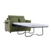 Twin Size Sofa Bed Sleeper Sofa Loveseat With Foldable Mattress, Side Table, USB Ports - Green - Image 9