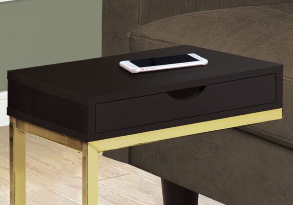 Accent Table, C - Shaped, Contemporary - Espresso