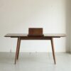 Round Corner Diagonal Leg Telescopic Table, For 6 - 8 People To Meet Dining Table - Walnut - Image 3