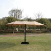 15 X 9 Ft Large Double Sided Rectangular Outdoor Twin Patio Market Umbrella With Light And Base - Taupe - Image 15