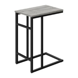Accent Table, C - Shaped, Contemporary And Modern - Gray / Black