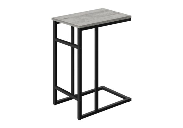 Accent Table, C - Shaped, Contemporary And Modern - Gray / Black
