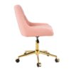 Modern Teddy Fleece Fabric Living Room Furniture Dining Chair With Gold Legs, Soft And Comfortable, Adjustable, Space Saving - Pink - Image 11