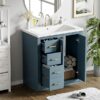Bathroom Vanity With Ceramic Sink Combo, Frame Bathroom Storage Cabinet, Freestanding Vanity Set With 3 Drawers & Soft Closing Doors - Indigo - Image 23
