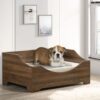Gibson - Alder Wood Finish Modern Comfy Pet Bed With Cushion - Brown - Image 4