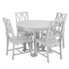 Topmax - 5 Piece Rustic Extendable Dining Table Set Round Trestle Table And 4 Cross Back Dining Chairs For Kitchen, Dining Room - Gray - Image 7