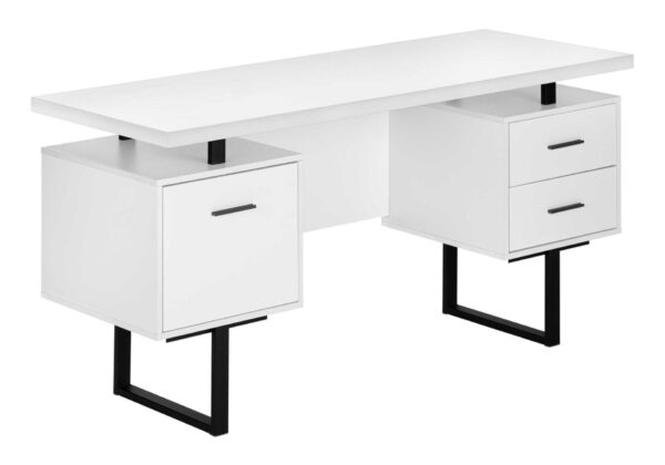 Computer Desk For Home Office, Laptop, Left, Right Set - Up & Storage Drawers - White