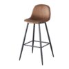 Bar Stools (Set of 2) Velvet Barstool Modern Counter Bar Height Chair With Back, Sturdy Metal Legs & Footrests, Island Stool For Kitchen Bar - Brown - Image 15