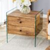 Double Drawer Bedside Table - Wood - Image 14